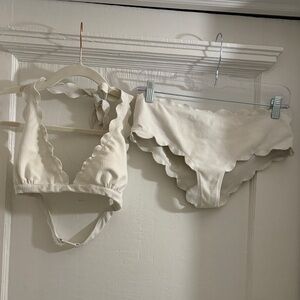 Marysia Swim Antibes Textured Scallop-Edge Bikini in Coconut